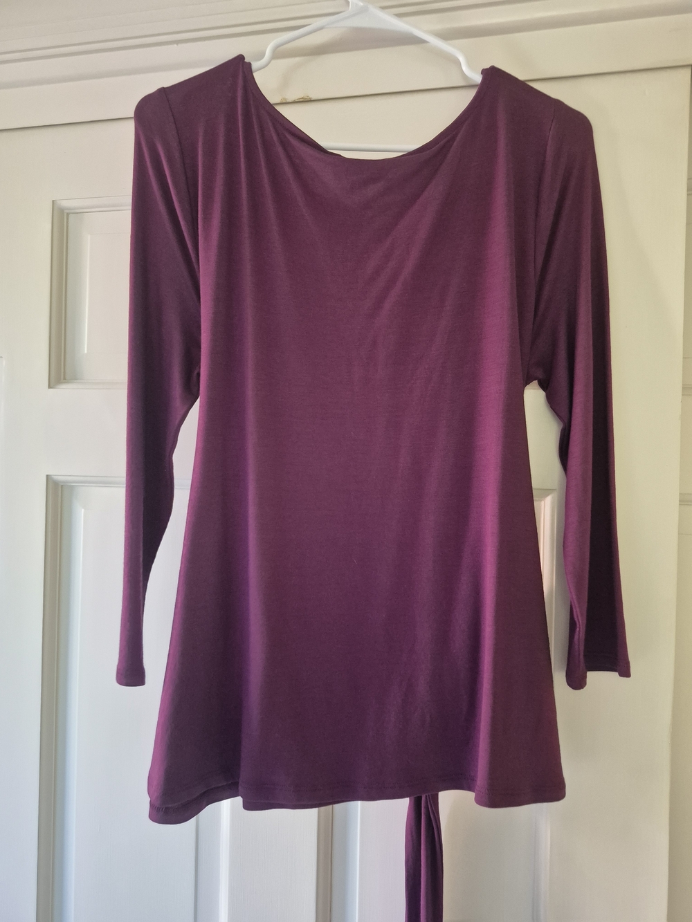 Banana Republic Plum Long-Sleeve Top with sash/tie nwt